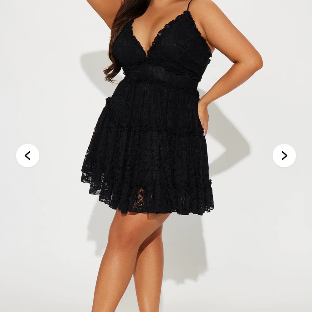 Fashion Nova Black Ruffled Tiered Mini Dress